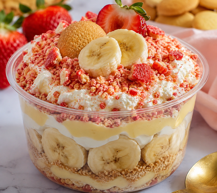 Strawberry Crunch Banana Pudding